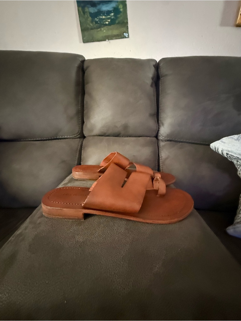 Free people Leather Slide Sandals in Tan size 9 - Picture 4 of 7